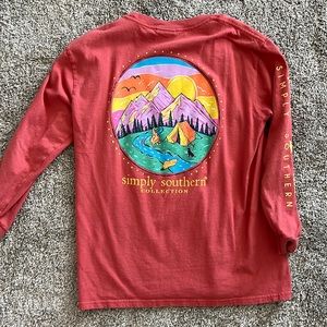 Youth Medium Girls Simply Southern Long Sleeve Tee EUC